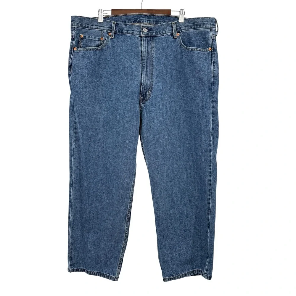 Levi's 550 Relaxed Fit Jeans Men 46x29 (44x28 Measured) Light Wash Denim Red Tab